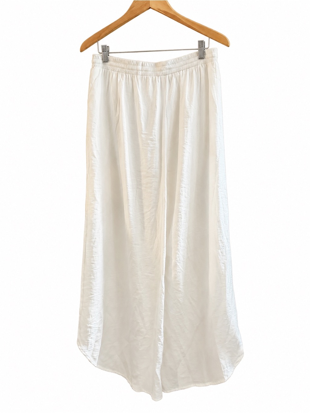 HOMMAGE White Wide Leg Drawstring Pants Size Medium - Picture 2 of 4